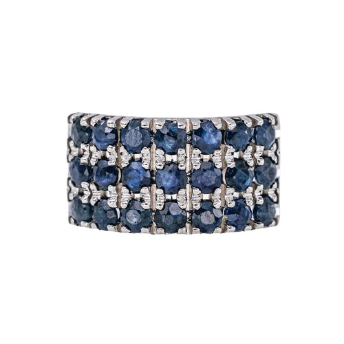 49 Bague bandeau en or blanc et saphirs 58 Facettes 5452136CN
