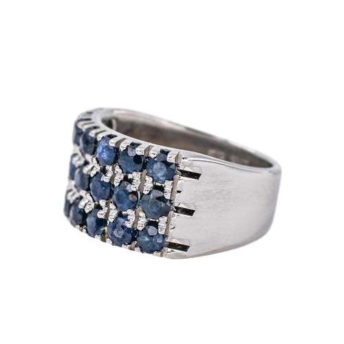 49 Bague bandeau en or blanc et saphirs 58 Facettes 5452136CN