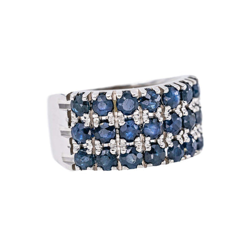 49 Bague bandeau en or blanc et saphirs 58 Facettes 5452136CN