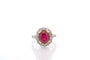 Bague 53 Bague vintage en platine et or 18 ct rubis birman et diamants 58 Facettes 27456-27358