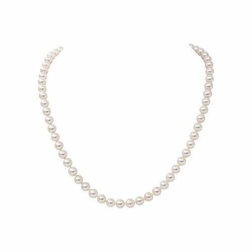 Collier floral en or blanc, perles et diamants 58 Facettes 5488790CN