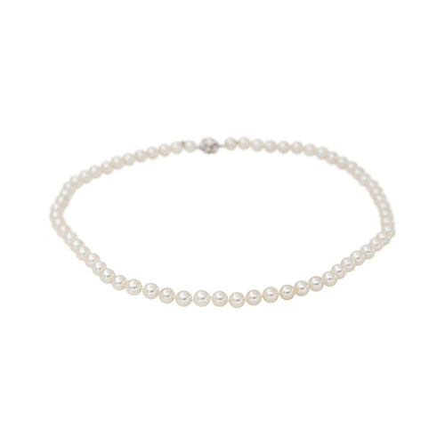 Collier floral en or blanc, perles et diamants 58 Facettes 5488790CN