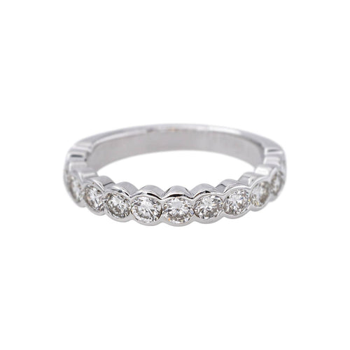 55 Bague demi-alliance en or blanc et diamants 58 Facettes 5709158CN
