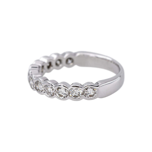 55 Bague demi-alliance en or blanc et diamants 58 Facettes 5709158CN