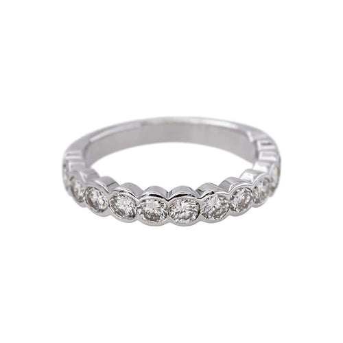 55 Bague demi-alliance en or blanc et diamants 58 Facettes 5709158CN