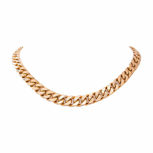 Collier maille gourmette en or rose 58 Facettes 5760114CN