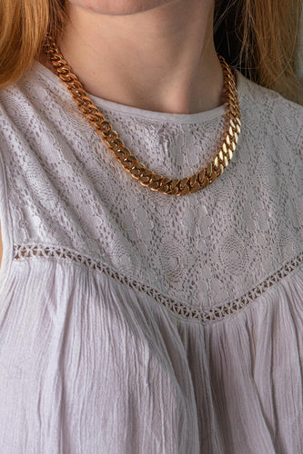 Collier maille gourmette en or rose 58 Facettes 5760114CN