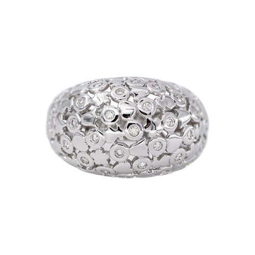 54 Bague dôme en or blanc et diamants 58 Facettes 5780682CN