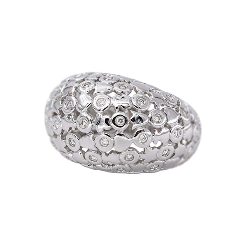 54 Bague dôme en or blanc et diamants 58 Facettes 5780682CN