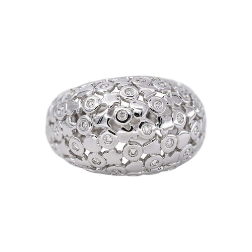 54 Bague dôme en or blanc et diamants 58 Facettes 5780682CN