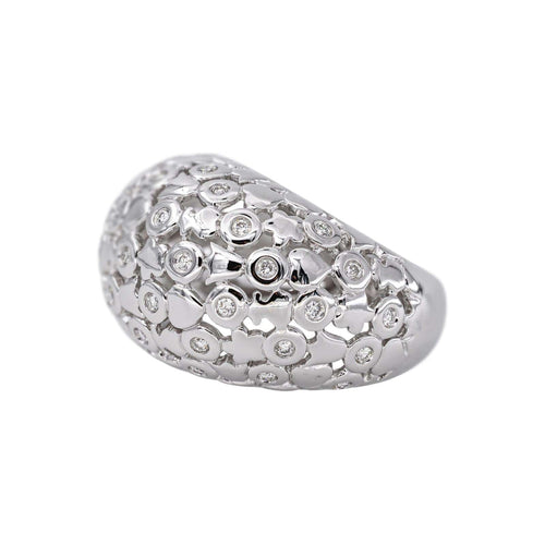 54 Bague dôme en or blanc et diamants 58 Facettes 5780682CN
