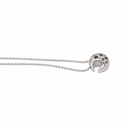 Collier motif lune en or blanc et diamants 58 Facettes 5828131CN