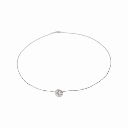 Collier motif lune en or blanc et diamants 58 Facettes 5828131CN