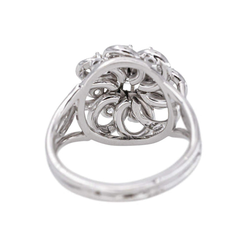 55 Bague marguerite en or blanc, platine et diamants 58 Facettes 5967391CN