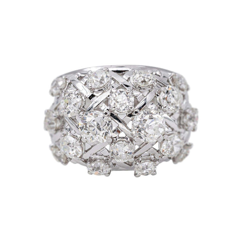 57 Bague dôme en platine et diamants 58 Facettes 5974921CN