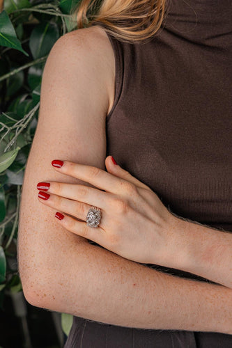57 Bague dôme en platine et diamants 58 Facettes 5974921CN