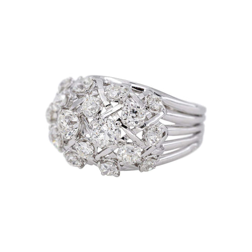 57 Bague dôme en platine et diamants 58 Facettes 5974921CN