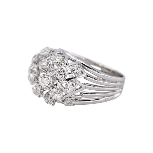 57 Bague dôme en platine et diamants 58 Facettes 5974921CN