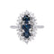 56 Bague marquise en or blanc, saphirs et diamants 58 Facettes 5992873RV