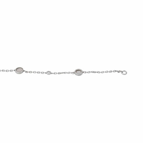Bracelet maille forçat en or blanc, nacre et diamants 58 Facettes 5993521RV