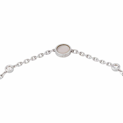 Bracelet maille forçat en or blanc, nacre et diamants 58 Facettes 5993521RV