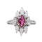 53 Bague marquise en or blanc, rubis et diamants 58 Facettes 5908514RV