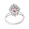 53 Bague marquise en or blanc, rubis et diamants 58 Facettes 5908514RV