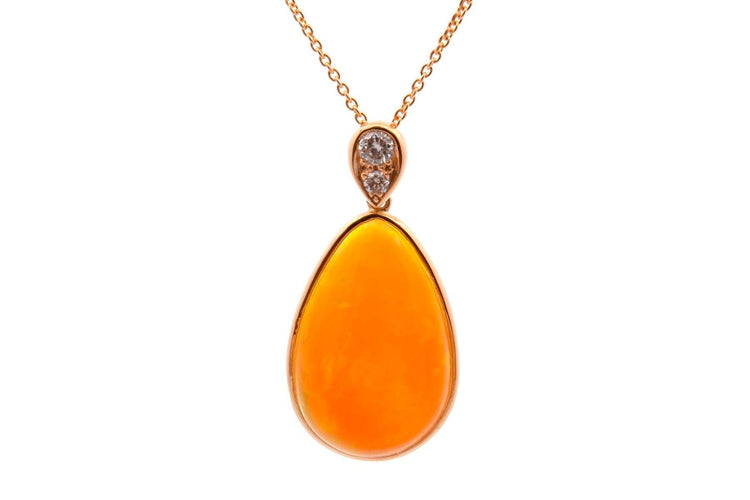Pendentif Pendentif en or 18k avec opale et diamants 58 Facettes 27208-27621