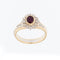 56 Bague milieu XXe en or jaune et blanc 18 carats, diamants et rubis 58 Facettes A1507