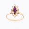 Bague 54 Bague vintage en or jaune 18 carats, diamant et rubis 58 Facettes A1511