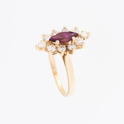 54 Bague vintage en or jaune 18 carats, diamant et rubis 58 Facettes A1511