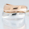 52 Bague double vague en or rose et blanc 18 carats 58 Facettes A1513