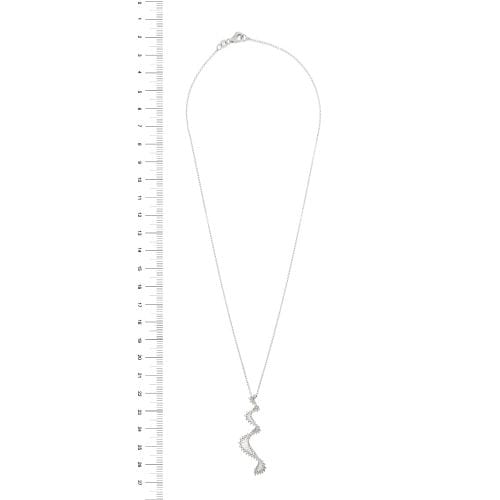 Collier Collier - Pendentif ondulé en or blanc 18 ct et diamants 58 Facettes 25928