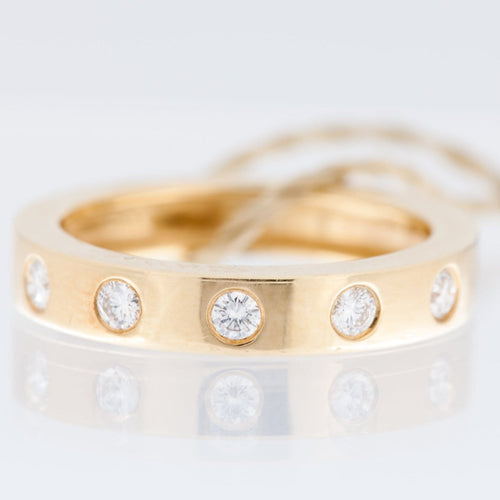 Bague 54 Bague moderne en or jaune 18 carats et diamants 58 Facettes A1518