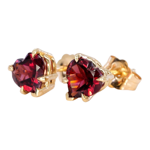 Boucles d'oreilles en or jaune 14 ct et grenats rhodolites GFCO