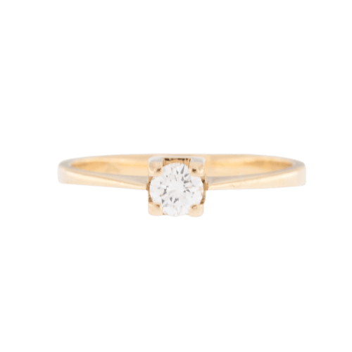 Bague 55 Bague solitaire vintage en or jaune 18 carats et diamant 58 Facettes A1520