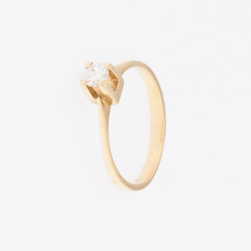 Bague 55 Bague solitaire vintage en or jaune 18 carats et diamant 58 Facettes A1520