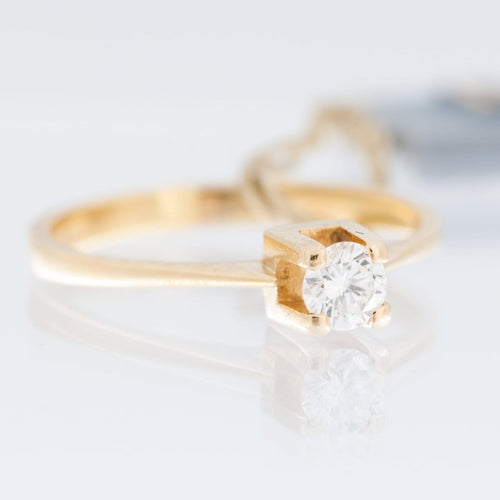 Bague 55 Bague solitaire vintage en or jaune 18 carats et diamant 58 Facettes A1520