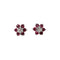 Puces d'oreilles en or blanc et jaune 18K, rubis et diamants 58 Facettes 278