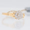 Bague 55 Bague du milieu du siècle en or jaune et blanc 18 carats avec diamants 58 Facettes A1522
