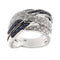 Bague Bague bandeau croisée en or blanc 18 ct avec diamants et saphirs 58 Facettes 24509