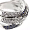Bague Bague bandeau croisée en or blanc 18 ct avec diamants et saphirs 58 Facettes 24509