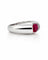 51 Bague en or blanc, rubis ovale et diamants 58 Facettes 91023