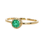 54 Bague en or jaune 14 ct avec émeraude GFCO et diamants 58 Facettes R0017