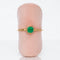 54 Bague en or jaune 14 ct avec émeraude GFCO et diamants 58 Facettes R0017