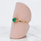 54 Bague en or jaune 14 ct avec émeraude GFCO et diamants 58 Facettes R0017