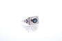 Bague 57 Bague en platine avec saphirs et diamants 58 Facettes 25374
