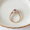 55.5 Bague entourage ancienne en or rose avec rubis et diamants taille ancienne 58 Facettes HJ062642