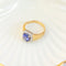 60 Bague vintage en or jaune 585 avec tanzanite et diamants 58 Facettes HJ062643