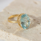 54 Bague cocktail vintage en or jaune 585 et aigue-marine 58 Facettes HJ062647